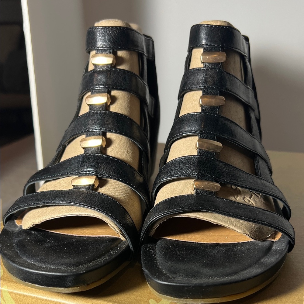 Sofft Black Gladiator Wedge Sandals Rio II. SH161 - Picture 9 of 11